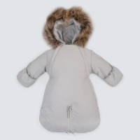 Комбинезон-трансформер "Новый Вельвет", с опушкой, с отворотами, 3 сезона, светло-серый