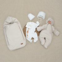 Комплект на выписку 5 предметов "Дивини", зимний, крем-брюле