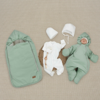 Комплект на выписку 5 предметов "Дивини", зимний, полынь