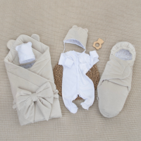 Комплект на выписку 6 предметов "Медвежонок", зимний, бежевый