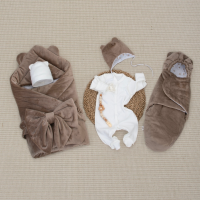 Комплект на выписку 6 предметов "Медвежонок", зимний, шоколад