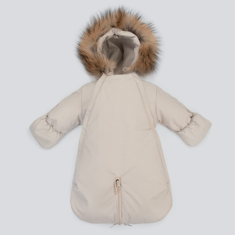 Комбинезон-трансформер "Новый Вельвет", с опушкой, с отворотами, 3 сезона, слоновая кость Комбинезон-трансформер "Новый Вельвет", с опушкой, с отворотами, 3 сезона, слоновая кость