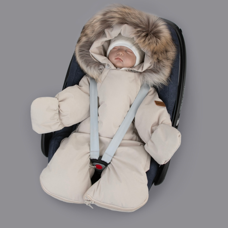 Комбинезон-трансформер "Новый Вельвет", с опушкой, с отворотами, 3 сезона, слоновая кость Комбинезон-трансформер "Новый Вельвет", с опушкой, с отворотами, 3 сезона, слоновая кость