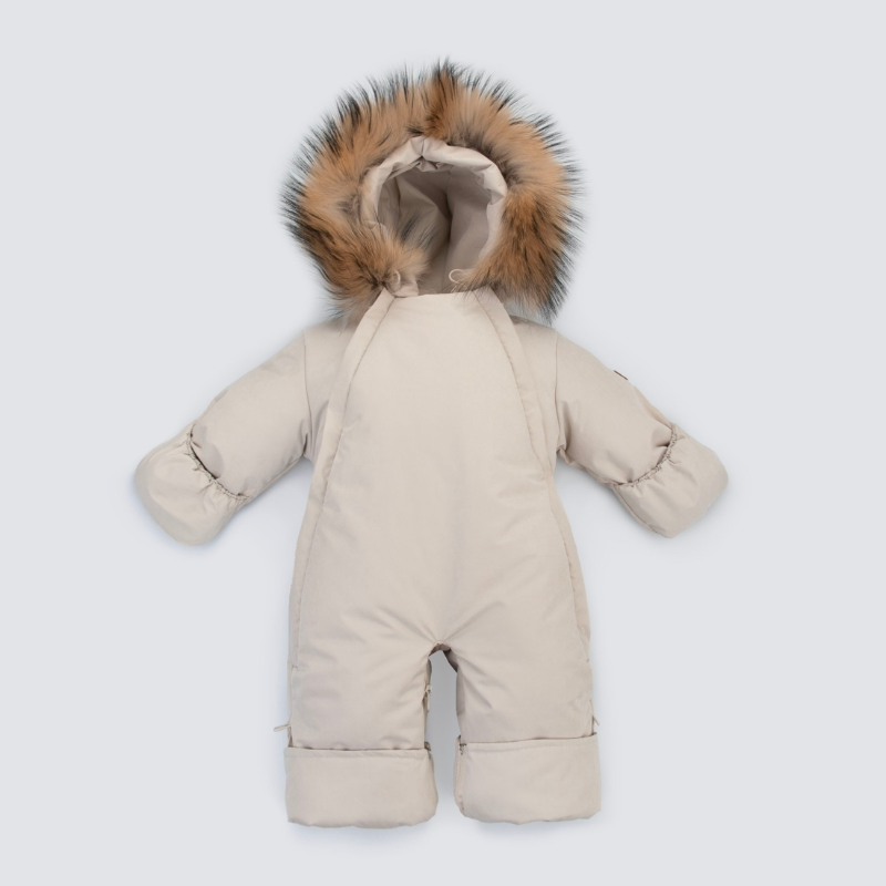 Комбинезон-трансформер "Новый Вельвет", с опушкой, с отворотами, 3 сезона, слоновая кость Комбинезон-трансформер "Новый Вельвет", с опушкой, с отворотами, 3 сезона, слоновая кость