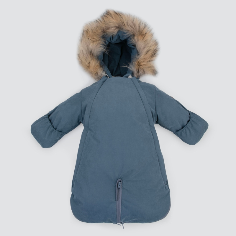 Комбинезон-трансформер "Новый Вельвет", с опушкой, с отворотами, 3 сезона, деним Комбинезон-трансформер "Новый Вельвет", с опушкой, с отворотами, 3 сезона, деним