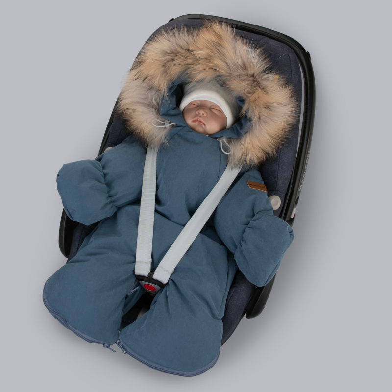 Комбинезон-трансформер "Новый Вельвет", с опушкой, с отворотами, 3 сезона, деним Комбинезон-трансформер "Новый Вельвет", с опушкой, с отворотами, 3 сезона, деним