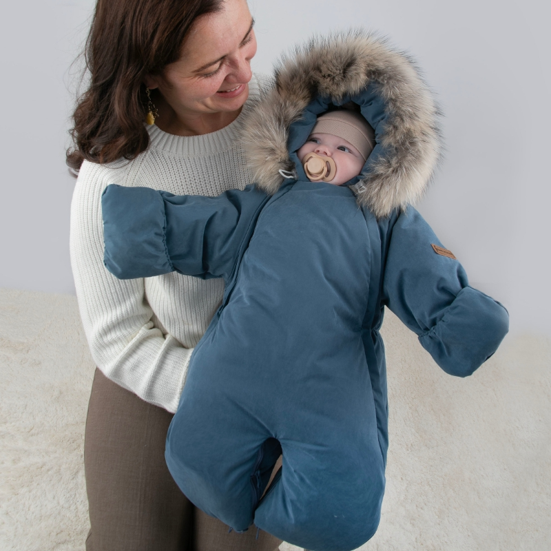 Комбинезон-трансформер "Новый Вельвет", с опушкой, с отворотами, 3 сезона, деним Комбинезон-трансформер "Новый Вельвет", с опушкой, с отворотами, 3 сезона, деним