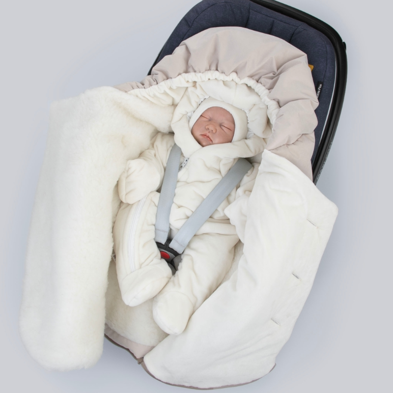 Комплект на выписку 5 предметов "Вельвет", зимний, слоновая кость