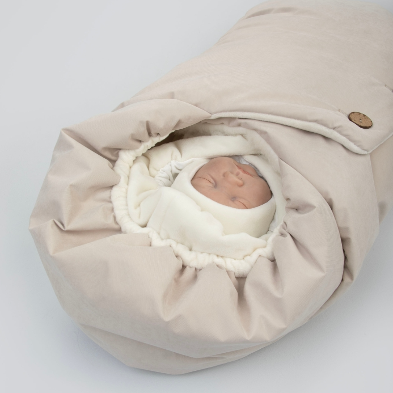 Комплект на выписку 5 предметов "Вельвет", зимний, слоновая кость