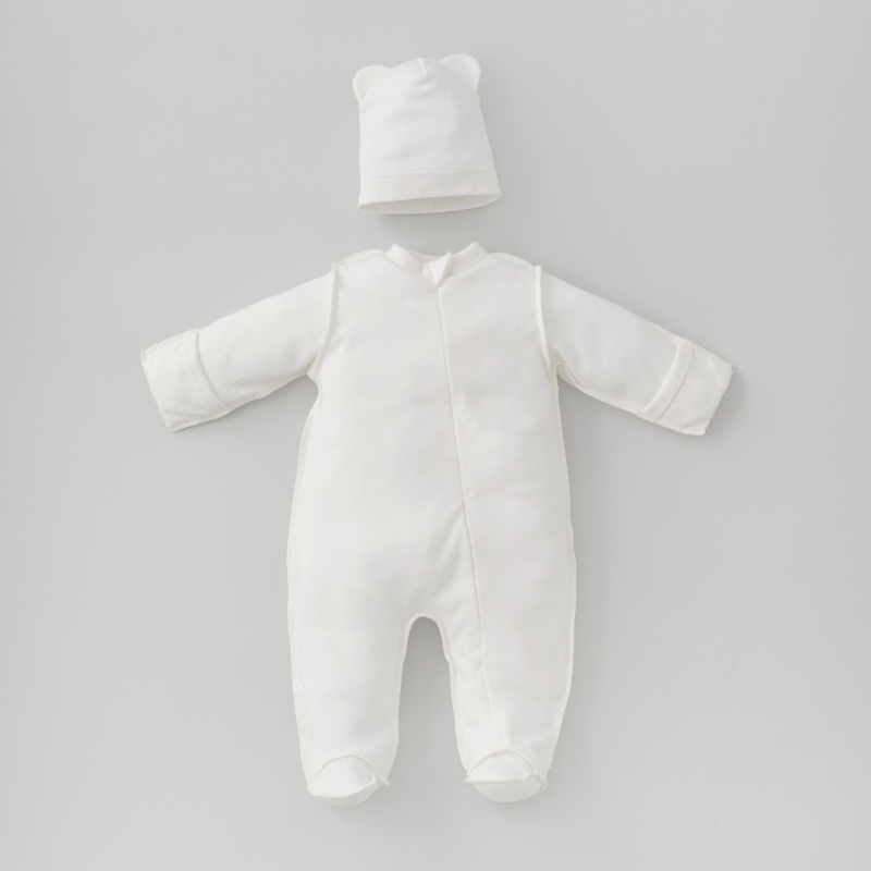 Комплект на выписку 5 предметов "Вельвет", зимний, слоновая кость