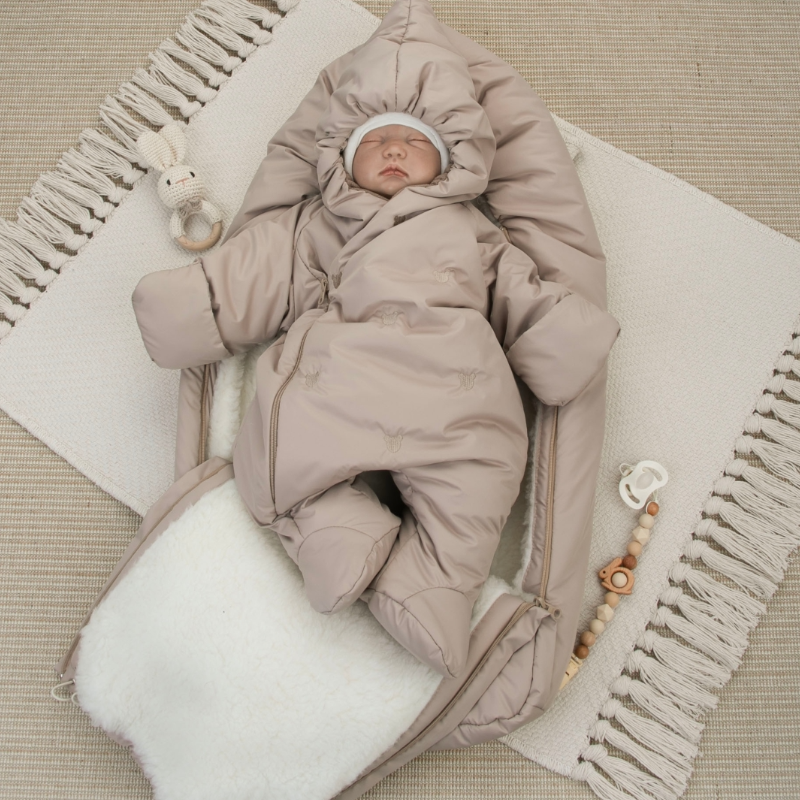 Комплект на выписку 5 предметов "Акварель.Вышивка Медвежонок", зимний, капучино Комплект на выписку 5 предметов "Акварель.Вышивка Медвежонок", зимний, капучино