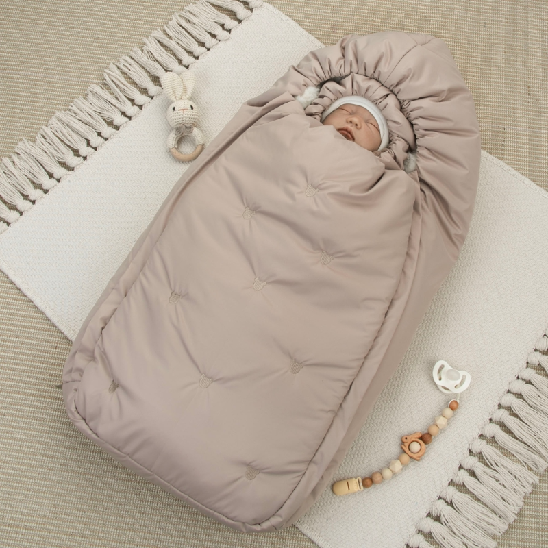 Комплект на выписку 5 предметов "Акварель.Вышивка Медвежонок", зимний, капучино Комплект на выписку 5 предметов "Акварель.Вышивка Медвежонок", зимний, капучино