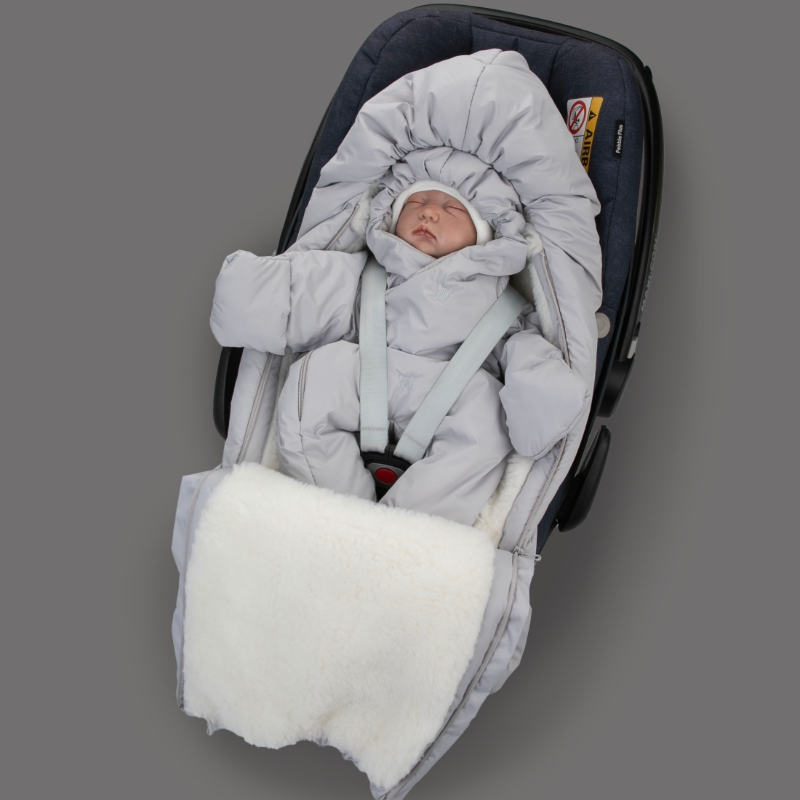 Комплект на выписку 5 предметов "Акварель.Вышивка Медвежонок", зимний, серый