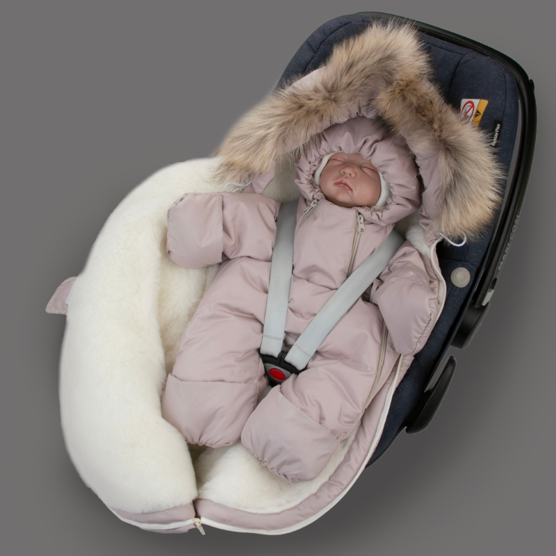 Комплект на выписку 5 предметов "Скандинавия", с опушкой, зимний, какао Комплект на выписку 5 предметов "Скандинавия", с опушкой, зимний, какао