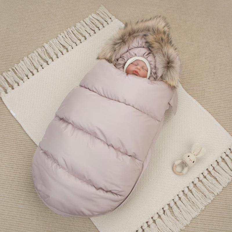 Комплект на выписку 5 предметов "Скандинавия", с опушкой, зимний, какао Комплект на выписку 5 предметов "Скандинавия", с опушкой, зимний, какао