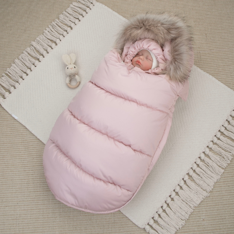 Комплект на выписку 5 предметов "Скандинавия", с опушкой, зимний, пудра Комплект на выписку 5 предметов "Скандинавия", с опушкой, зимний, пудра