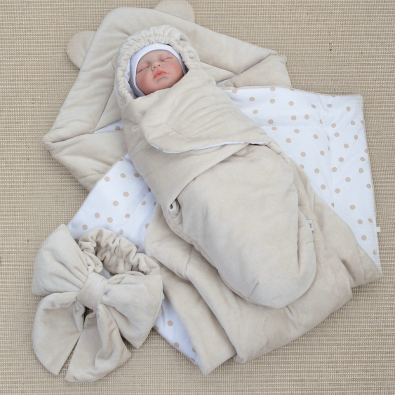 Комплект на выписку 5 предметов "Медвежонок", демисезонный, бежевый