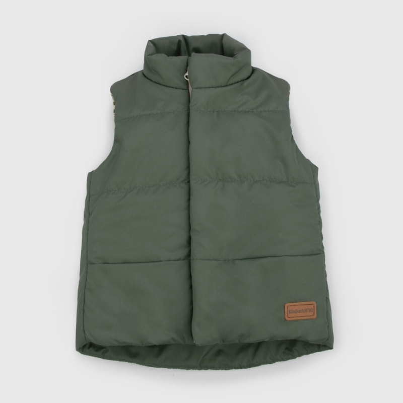 Жилет детский утепленный "Дискавери", зелено-серый