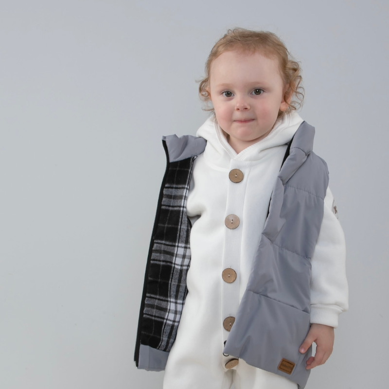 Жилет детский утепленный "Дискавери", серый