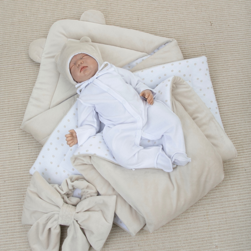 Комплект на выписку 6 предметов "Медвежонок", зимний, бежевый