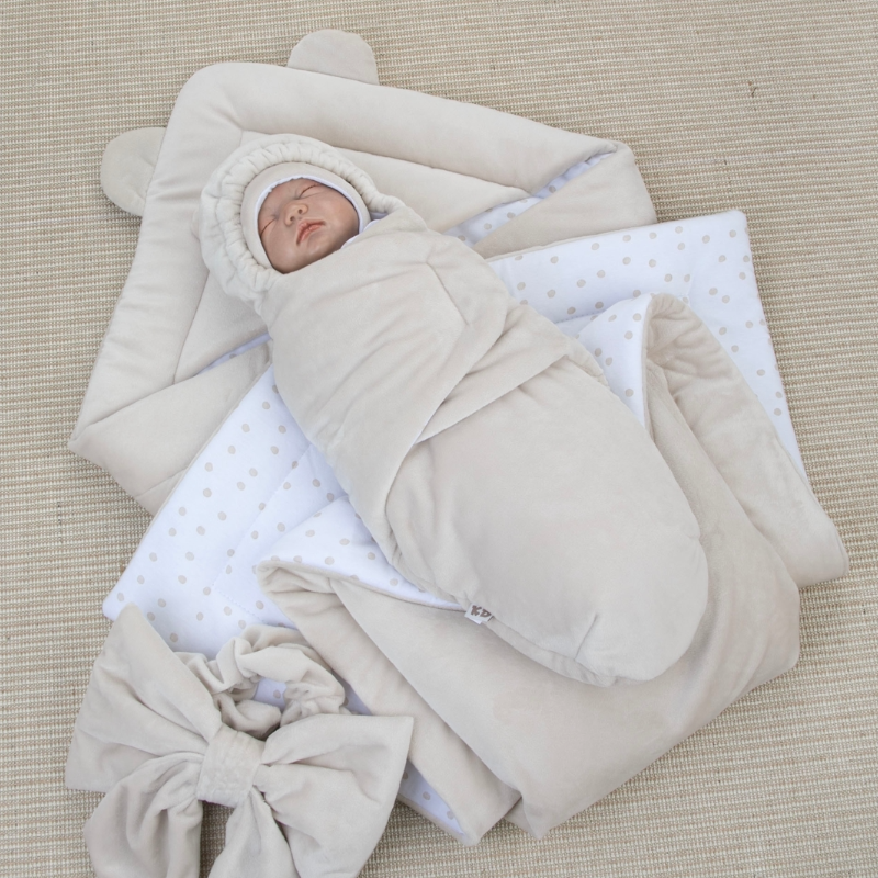 Комплект на выписку 6 предметов "Медвежонок", зимний, бежевый