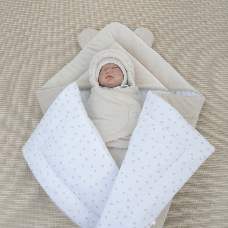 Комплект на выписку 6 предметов "Медвежонок", зимний, бежевый