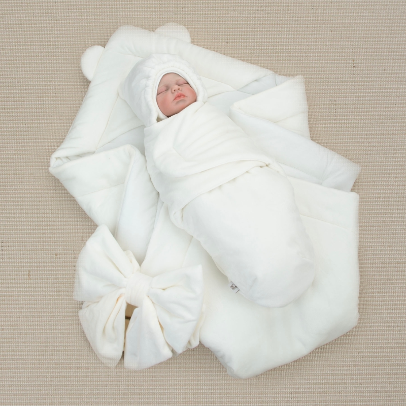 Комплект на выписку 6 предметов "Медвежонок", зимний, сахар