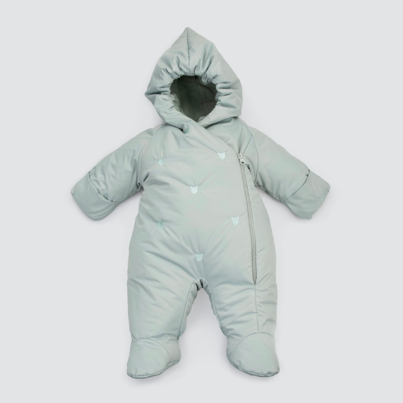 Комбинезон "Акварель.Вышивка Медвежонок" демисезонный, мята Комбинезон "Акварель.Вышивка Медвежонок" демисезонный, мята