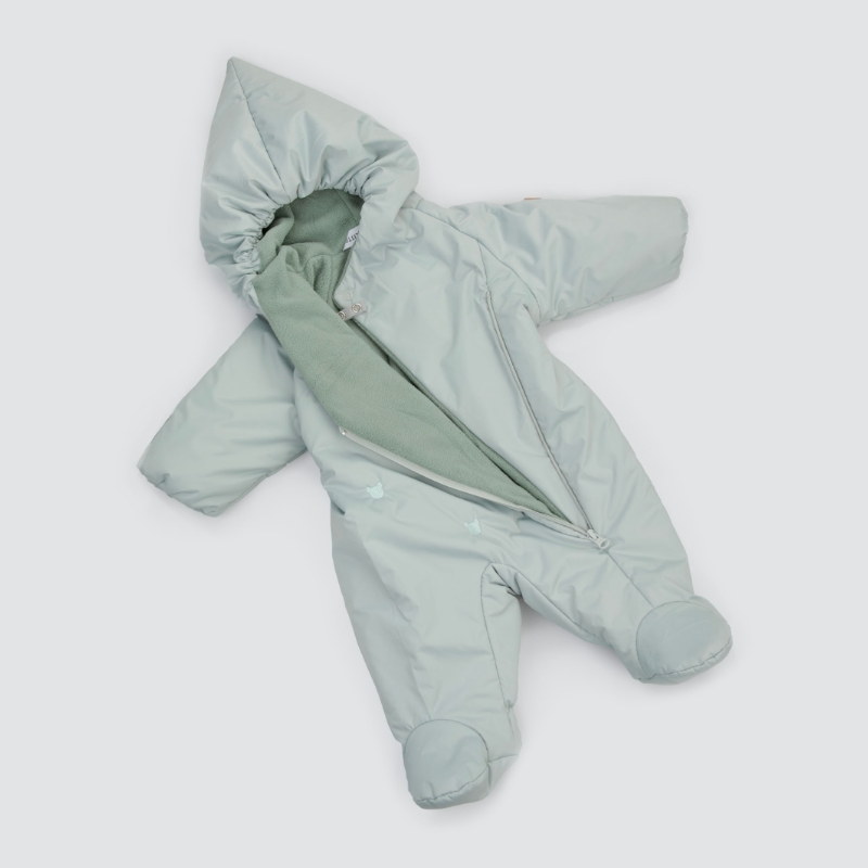 Комбинезон "Акварель.Вышивка Медвежонок" демисезонный, мята Комбинезон "Акварель.Вышивка Медвежонок" демисезонный, мята