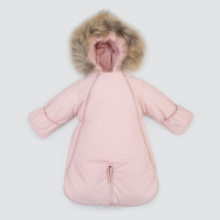 Комбинезон-трансформер "Пикколино", с опушкой, с отворотами, 3 сезона, розовая пудра