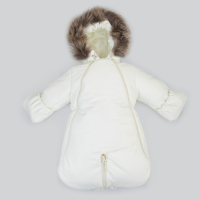 Комбинезон-трансформер "Пикколино", с опушкой, с отворотами, 3 сезона, молоко