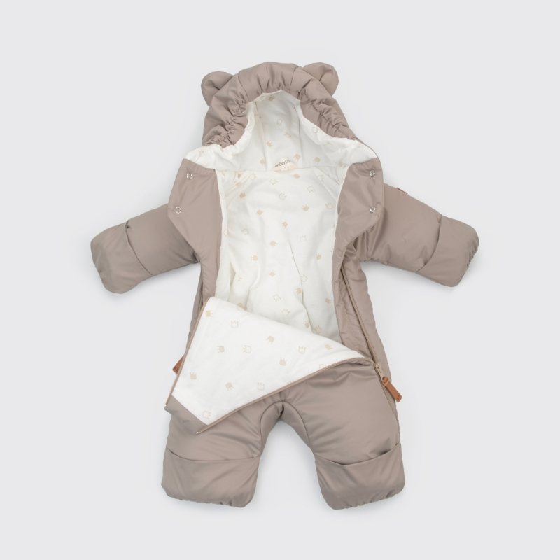 Комбинезон "Миш" демисезонный, темно-бежевый Комбинезон "Миш" демисезонный, темно-бежевый