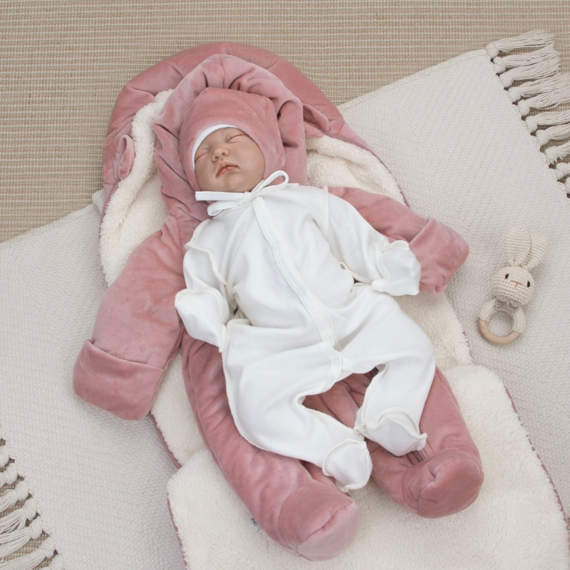 Комплект на выписку 5 предметов "Зефир Плюш", демисезонный, пудра