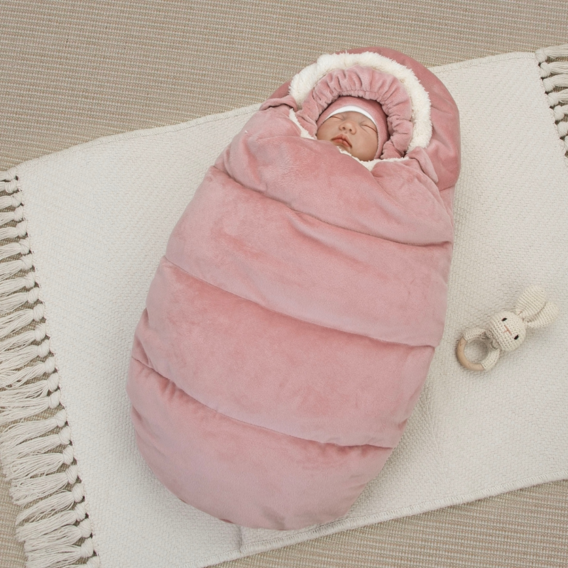 Комплект на выписку 5 предметов "Зефир Плюш", демисезонный, пудра