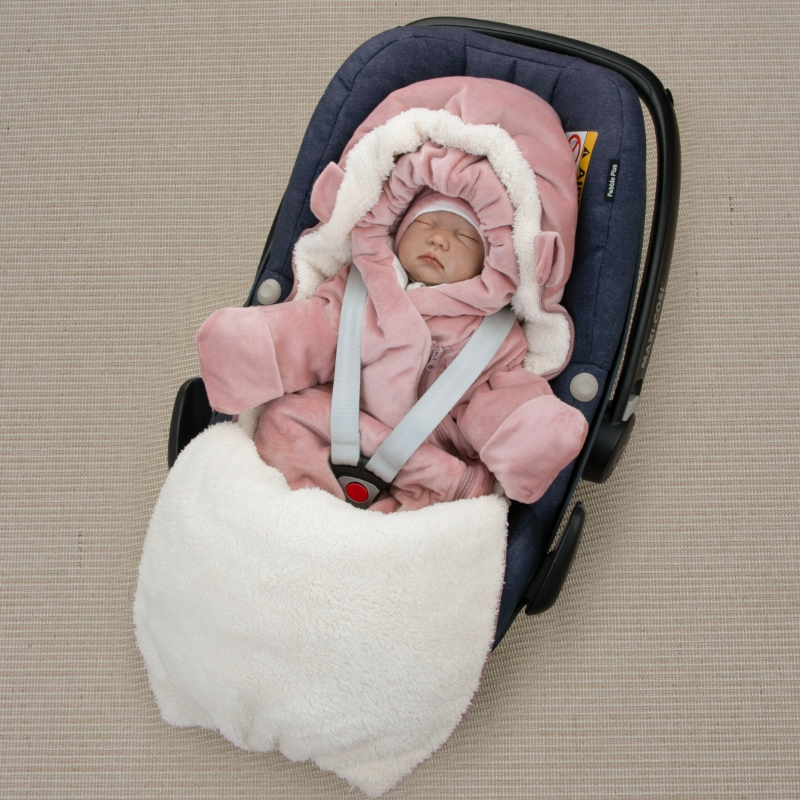 Комплект на выписку 5 предметов "Зефир Плюш", демисезонный, пудра