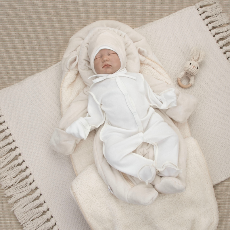 Комплект на выписку 5 предметов "Зефир Плюш", демисезонный, светло-бежевый Комплект на выписку 5 предметов "Зефир Плюш", демисезонный, светло-бежевый