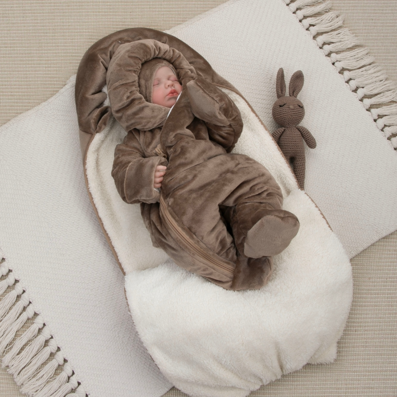 Комплект на выписку 5 предметов "Зефир Плюш", демисезонный, шоколад