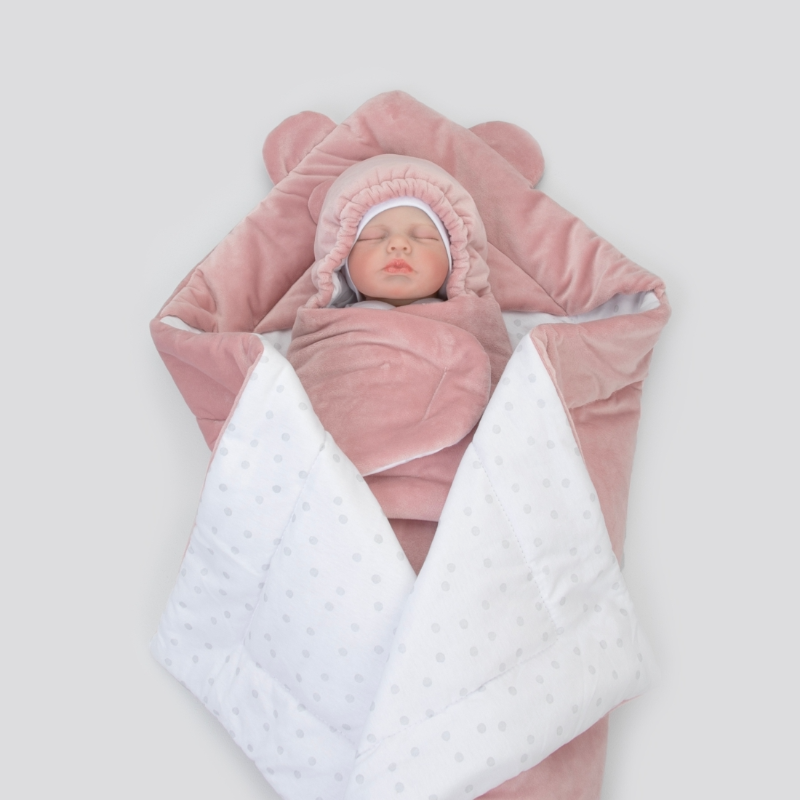 Комплект на выписку 5 предметов "Медвежонок", демисезонный, пудра