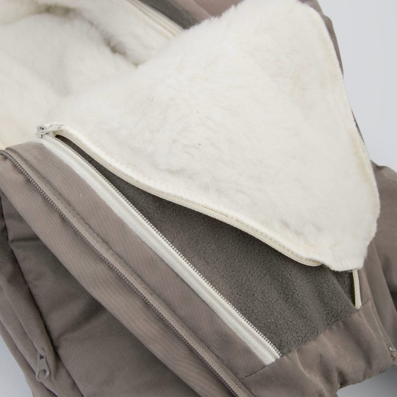 Комбинезон-трансформер "Новый Вельвет", с опушкой, с отворотами, 3 сезона, капучино