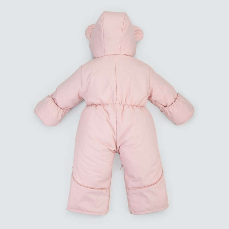 Комбинезон-трансформер "Пикколино", с опушкой, с отворотами, 3 сезона, розовая пудра