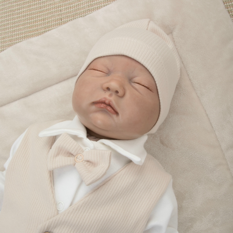 Комплект на выписку 5 предметов "Юный Джентльмен-1", демисезонный, бежевый Комплект на выписку 5 предметов "Юный Джентльмен-1", демисезонный, бежевый