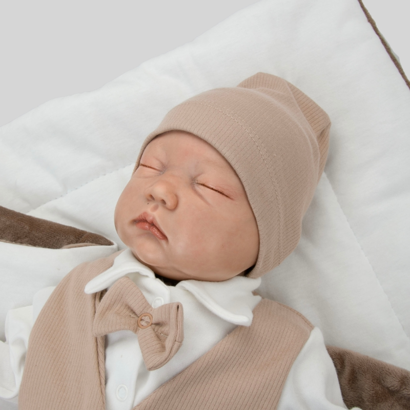 Комплект на выписку 5 предметов "Юный Джентльмен-1", демисезонный, шоколад Комплект на выписку 5 предметов "Юный Джентльмен-1", демисезонный, шоколад