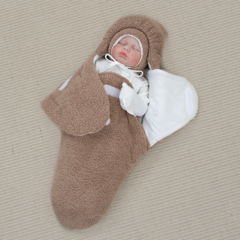 Комплект на выписку 6 предметов "Велсофт барашек", демисезонный, бежевый