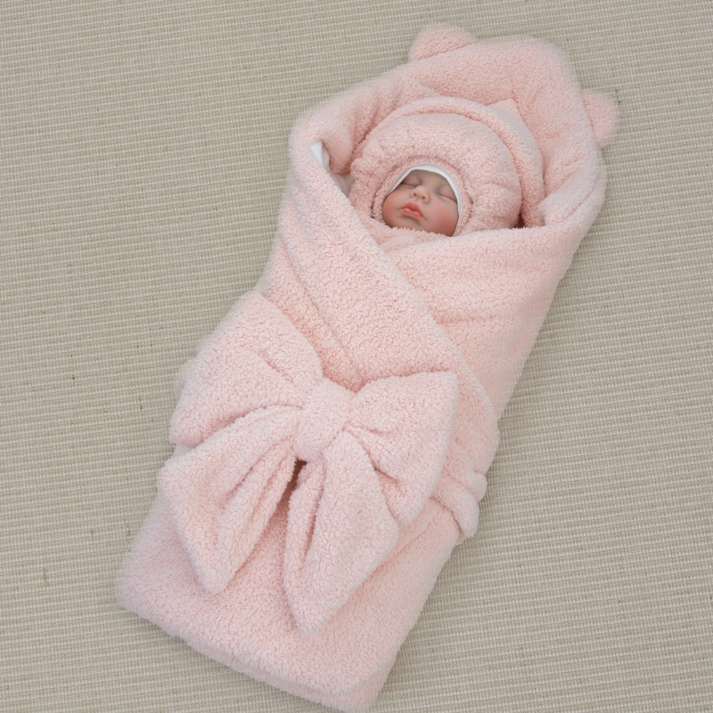 Комплект на выписку 6 предметов "Велсофт барашек", демисезонный, пудра