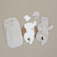 Комплект на выписку 5 предметов "Топтыжка", демисезонный, бежевый