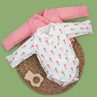 Боди с длинным рукавом "Тюльпанчики" с рюшей, 2шт/уп