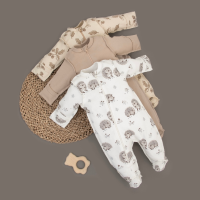 Комбинезон слип на молнии "Ежата", 3 шт/уп