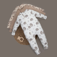 Комбинезон слип на молнии открытый "Ежата", 3 шт/уп