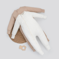 Комбинезон слип на молнии открытый "Капучино", 2 шт/уп