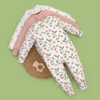 Комбинезон слип на молнии открытый "Любимые ромашки", 3 шт/уп